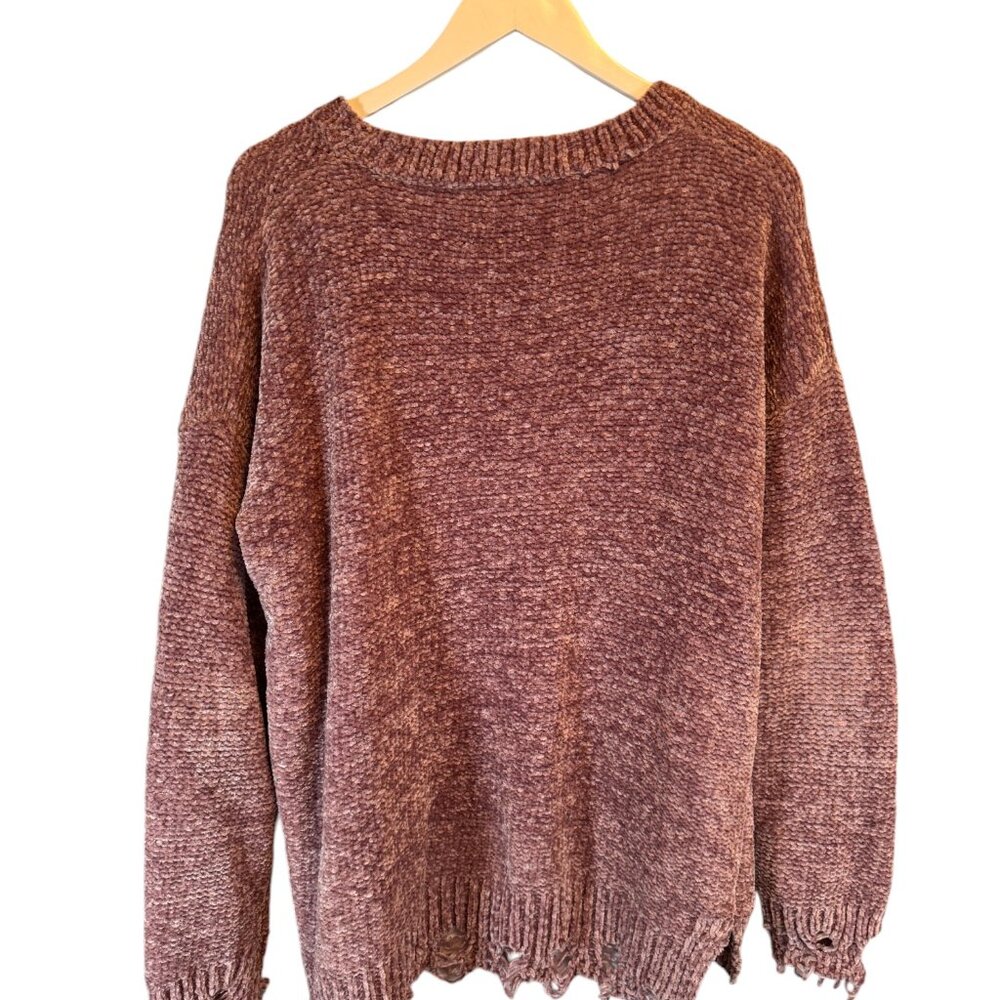 Easel Los Angeles Women Oversize Sweater M/L Pink Tassels
